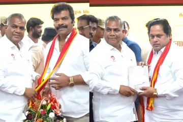 தவெகவில் இணைந்த நடிகர்கள் ரவி மரியா, ஜே.எம்.பஷீர் - பட்டு உடையில் முதல்வர் விஜய்