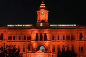 தேசிய மருத்துவர் தினம் - ஆரஞ்சு நிறத்தில் ஒளிரூட்டப்பட்ட ரிப்பன் மாளிகை!