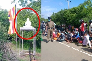 கிழக்கில் இரவோடு இரவாக முளைத்த புத்தர் சிலை - மக்கள் அதிருப்தி (படங்கள்)
