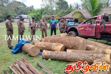 மரக்கடத்தலில் ஈடுபட்ட வாகனத்தை விரட்டிப் பிடித்த பொலிசார்