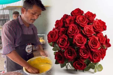 ரோஜா பூவில் பக்கோடாவா? அசத்தல் ரெசிப்பியால் வைரலாகும் நபர்... குவியும் லைக்குகள்