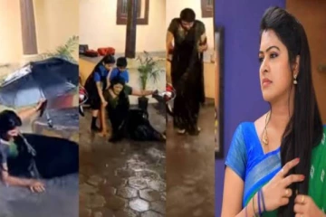 படப்பிடிப்பில் வழுக்கி விழுந்த நடிகை ரக்சிதா - பதறிப்போன ரசிகர்கள்..!