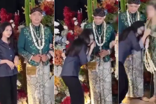 மணமகனுக்கு முத்தமிட முயற்சித்த பெண் - மணமகள் செய்த செயல் | Woman Tried To Kiss The Groom Indonesia