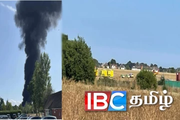 லண்டனில் விழுந்து பற்றியெரியும் விமானம் : பயணித்தவர்களின் நிலை…!