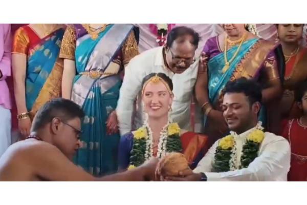 germany girl marry tamil guy in thiruvannamalai