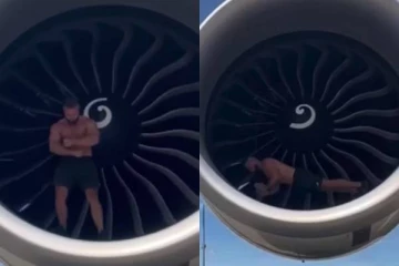 ஓடும் விமான என்ஜினில் தண்டால் எடுத்து ரீல்ஸ் - சிக்கலில் மாட்டிய இளைஞர்