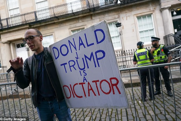 protest against trump in scotland