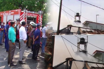 ප්‍රධාන නගරයක නිවාස කිහිපයක හදිසියේ ගින්නක්..(VIDEO)