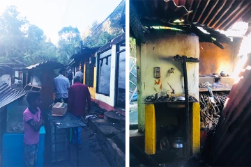 பதுளையில் லயன் குடியிருப்பு ஒன்றில் தீ விபத்து (Photos)