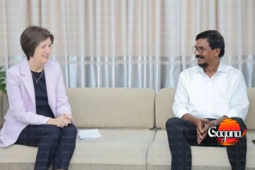 ටිල්වින් සිල්වා මහතා සහ ස්විස් තානාපතිනී සිරි වෝල්ට් මහත්මිය අතර හමුවක්