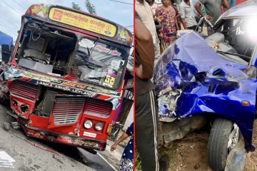 இ.போ.ச பஸ் - கார் மோதி விபத்து