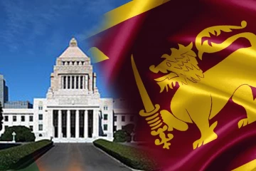 ஜப்பான் நாடாளுமன்றம் முன் இலங்கை வாலிபர் போராட்டம்