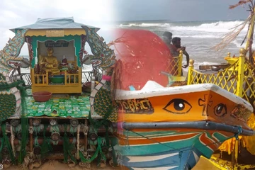 யாழ். வடமராட்சி கிழக்கில் புத்த பெருமானுடன் கரை ஒதுங்கிய மிதப்பை