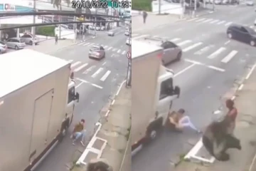 சாலையில் நடந்து வந்த நபர் - திடீரென தள்ளிவிட்டு கொலை செய்ய பார்த்த சைக்கோ மனிதன் - Shocking Video