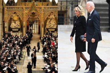 மகாராணியாரின் இறுதி சடங்கு நிகழ்விற்கு மனைவியுடன் வந்த ஜோ பைடன்!