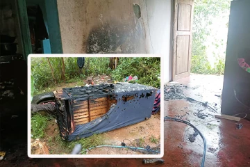 சீரற்ற காலநிலையால் நுவரெலியாவில் தீ பற்றிய வீடு