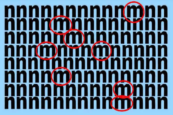 "n" களில் உள்ள அனைத்து "m" களையும் கண்டுபிடிக்க முடியுமா? | Optical Illusion Find All The M Among N "n" களில் உள்ள அனைத்து "m" களையும் கண்டுபிடிக்க முடியுமா? | Optical Illusion Find All The M Among N