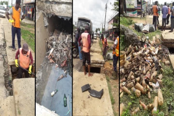 வடிகாலுக்குள் கிடந்த கழிவுப்பொருட்கள்: மக்களின் பொறுப்பற்ற செயல் தொடர்பில் விசனம்(Photos)