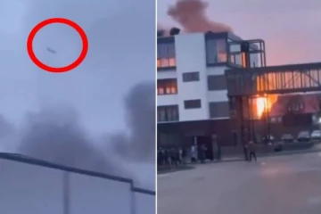 ஏவுகணை தாக்குதலில் வெடித்து சிதறிய உக்ரைன் விமான நிலையம்! வெளியான பரபரப்பு வீடியோ