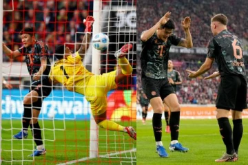 தலையின் பின்புறத்தில் முட்டி கோல் அடித்த வீரர்