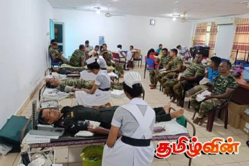 முல்லைத்தீவு மாவட்ட வைத்தியசாலைக்கு இரத்ததானம் வழங்கிய இராணுவத்தினர்
