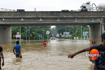 දක්ෂිණ අධිවේගය කඩුවෙල පිටවීමේ පිවිසුම ගංවතුරින් යටවෙයි