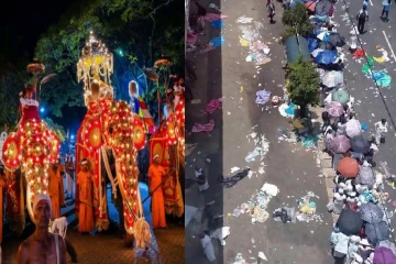 கண்டி எசல பெரஹரா; வீதிகளில் குவிந்த குப்பை; சீறும் சிங்கள இளைஞன்!