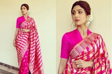 வீட்டு விஷேசத்தில் ஷில்பா ஷெட்டி அணிந்த புடவையின் விலை எவ்வளவு தெரியுமா? ஷாக்காகிடாதீங்க!