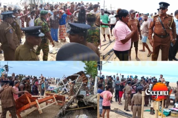 අහංගම මුහුදු වෙරළේ උණුසුම් තත්ත්වයක් - පොලීසිය සහ විශේෂ කාර්ය බළකායත් එයි