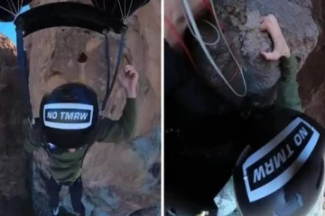 நடுவானில் நிகழ்ந்த அசம்பாவிதம்: அதிர்ஷ்டவசமாக உயிர் தப்பிய பாராசூட் வீரர்!