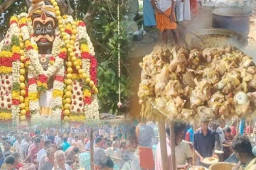 சோழபுர காவல் தெய்வம் வீரனாருக்கு 200 கிடாக்கள் வெட்டி தடபுடல் கறி விருந்து