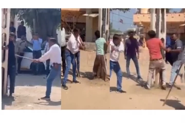 குஜராத்தில் பரபரப்பு - 9 இஸ்லாமியர்களை நடுவீதியில் கைகளை கட்டி பிரம்பால் அடித்த போலீசார் - வைரல் வீடியோ