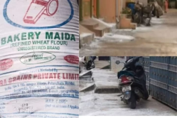 பிளீச்சிங் பவுடர் இல்லை மைதா மாவு..? பணியாளர்களின் விளக்கம்..அதிர்ச்சியடைந்த மக்கள்..!!