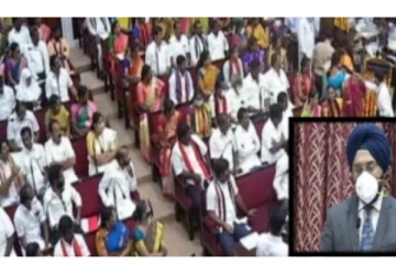 மாநராட்சி உறுப்பினர்கள் பதவியேற்பு விழா தொடங்கியது - ஆணையர் ககன் தீப் சிங் பதவி பிரமாணம் செய்கிறார்