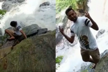 ஆபத்தான இடத்தில் புகைப்படம்! தவறி விழுந்த இளைஞர்- பதைபதைக்கவைக்கும் காட்சிகள்