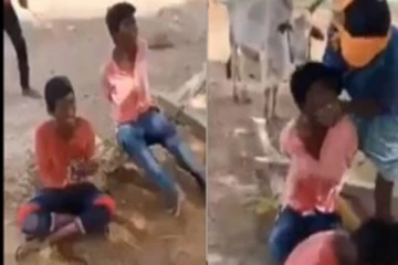 மாங்கா பறித்ததற்காக குழந்தைகளை கட்டி வைத்து அடித்து மாட்டு சாணி சாப்பிட வைத்த கொடூரன்கள்! கலங்க வைக்கும் காட்சி