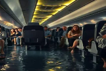 விமானம் ஒன்றில் நடுவானில் நடந்த சம்பவம் ; வைரலாகும் வீடியோ...!