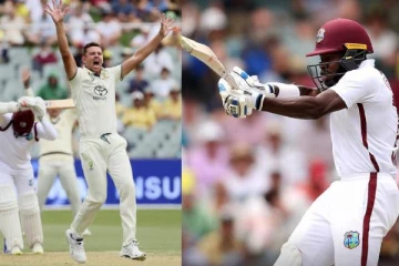 புயல்வேகத்தால் வெஸ்ட் இண்டீசை மொத்தமாக சரித்த கம்மின்ஸ், ஹேசல்வுட்