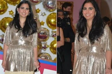 தங்க ஆடை அணிந்த இஷா அம்பானி: ஆடையின் விலை எவ்வளவு தெரியுமா?