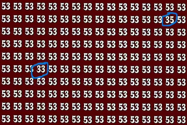 Optical Illusion: இந்த படத்தில் 33 மற்றும் 35 என்ற இரண்டு வித்தியாச இலக்கங்கள் எங்கே உள்ளது? | Optical Illusion Test Your Focus Find 33 And 35