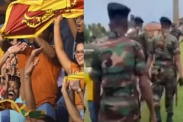 காலி மைதானத்தில் போராட்டக்காரர்களை கண்டு மிரண்டு போன இராணுவம்!