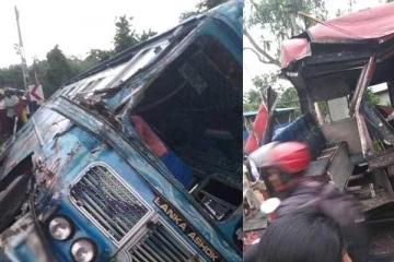 அதிகரித்த வேகத்தால் மோதிய பேருந்துகள் - பத்து பயணிகள் படுகாயம்