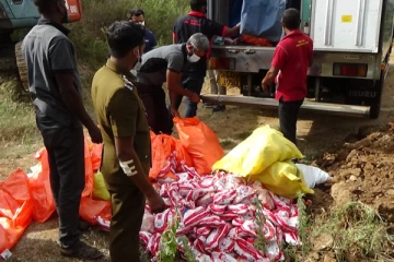 வவுனியாவில்   எரித்து அழிக்கப்பட்ட 2000 கிலோ கோழி இறைச்சி!