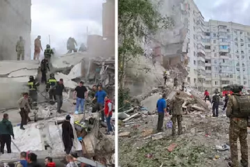 ரஷ்ய எல்லை நகரில் ஏவுகணை தாக்குதல்: இடிந்து விழுந்த குடியிருப்பு கட்டிடம்