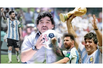 உலக கோப்பை கால்பந்து தொடர் - ஜாம்பவான் மரடோனா சாதனையை சமன் செய்த மெஸ்ஸி...!