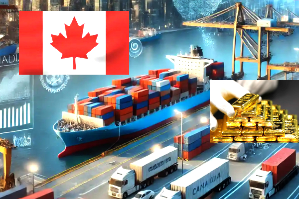 Canada trade deficit January 2026, Canada gold exports decline news, Canada auto shipments fall 2026, Bloomberg Canada trade deficit report, Canada import export balance 2026, Canada economy latest update, Canada manufacturing exports slump, Statistics Canada trade data 2026, Canada trade gap widening news, Canada auto industry export decline