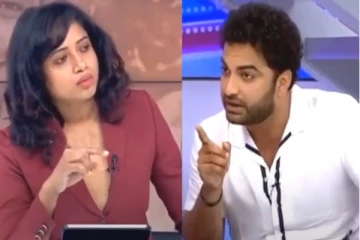 நடிகரை வெளியே போ என்று கோபமாக கத்திய பெண் நெறியாளர்.. டிவி விவாத நிகழ்ச்சியில் பரபரப்பு! வீடியோ