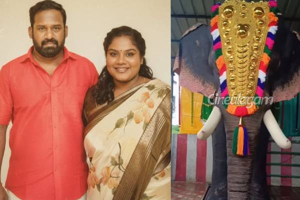 ரோபோ ஷங்கர் நினைவாக பிரபல கோவிலுக்கு Robotic யானையை பரிசளித்த பிரபல சீரியல் நடிகர்... இந்திரஜா வெளியிட்ட வீடியோ | Actor Donate Robo Elephant To Respect Robo Shankar