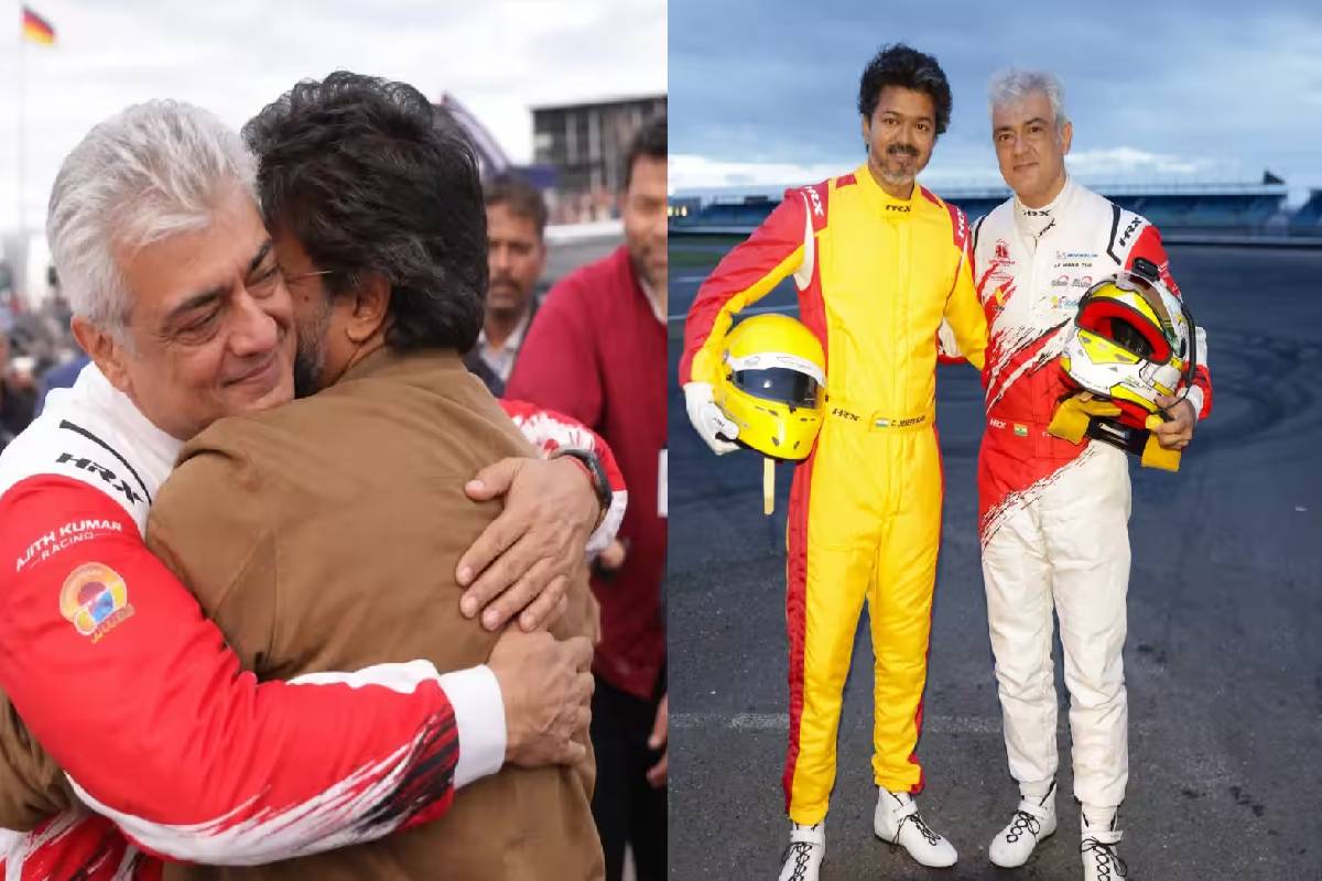 அஜித்துடன் ரேஸ் காரில் பயணம் செய்த முதலமைச்சர் விஜய்... இணையத்தை கலக்கும் வீடியோ! | Ajith Vijay Rides In Race Car In London Video