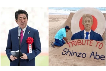 ஷின்சோ அபே மறைவு - மணற்சிற்பம் வடிவமைத்து அஞ்சலி செலுத்திய கலைஞர்